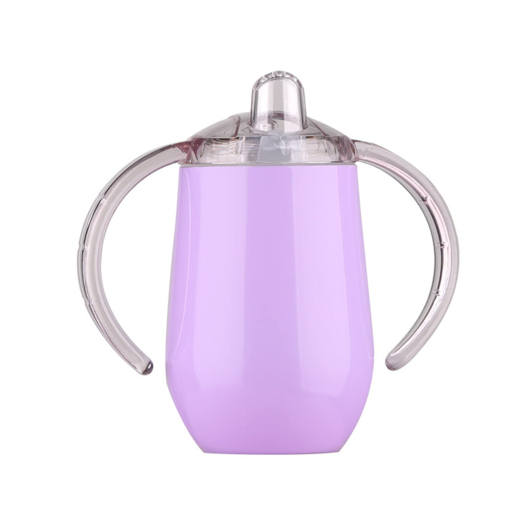 Buumin Stainless Steel Straw Sippy Cup with Handles & Silicone Lids10 oz BPA Free Double Wall Vacuum Insulated Sippy Cup Mug Tumbler Toddler Straw Cups for boys and girls Non-Spill Sippy Cups