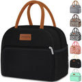 Coobiiya Lunch Box Lunch Bag for Women Adults Men Reusable Cute Lunch Pail bag - Leakproof Insulated Lunch Box Tote with Large Capacity Cooler Lunch Container for Work/Travel/Office (Black)