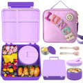 Aimsnk Kids Bento Lunch Box with 8oz Soup Thermo Kids Leakproof Lunch Food Containers with 4 Compartment Kids Insulated Hot Food Jar with Lunch Bag for School Trvael
