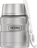 THERMOS Stainless King Vacuum-Insulated Food Jar with Spoon 16 Ounce Matte Stainless Steel