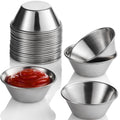 Small Sauce Cups Stainless Steel Ramekin Dipping Sauce Cup Commercial Grade Individual Round Condiment cups (24 of 1.5 oz.)
