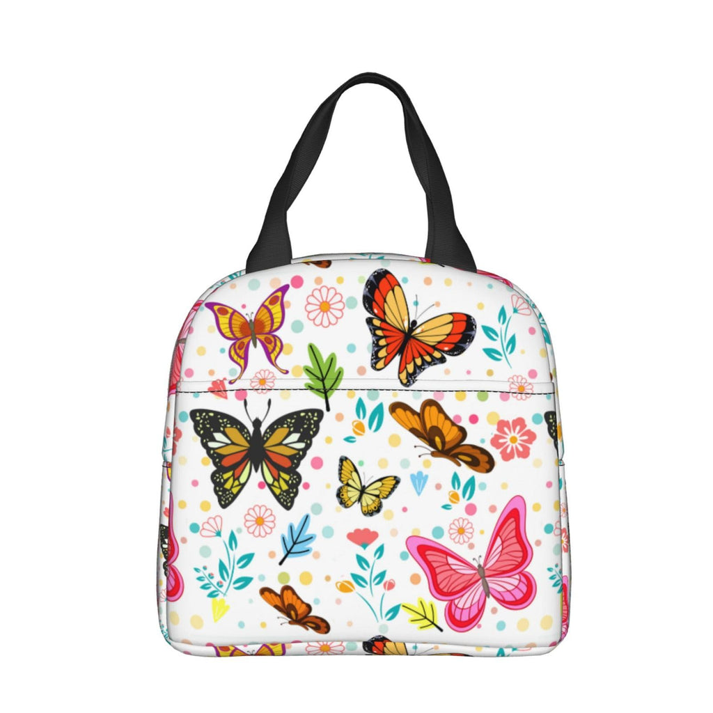 BLUBLU Insulated Lunch Bag for Women Cooler Tote Reusable Lunch Box Container For Work Office Travel Picnic Butterfly