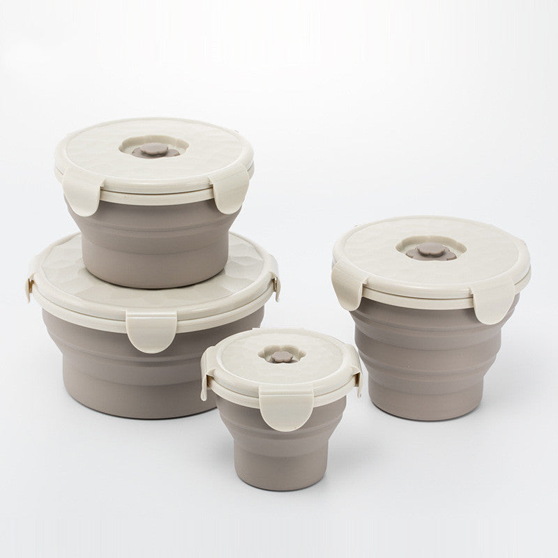 Creative Silicone Folding Food Container, Microwave Safe