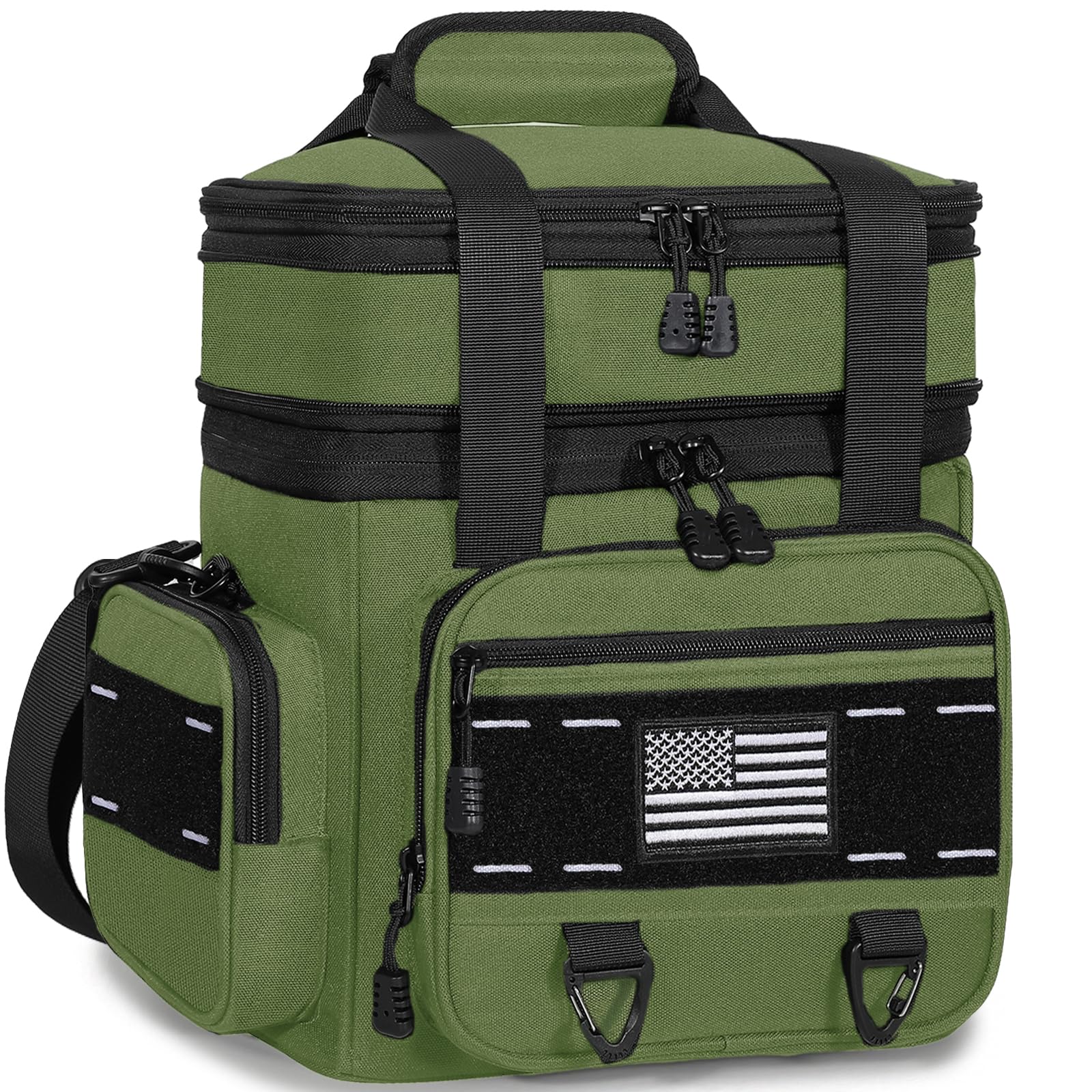 Expandable Tactical Lunch Box Large Insulated Lunch Cooler Bag Heavy Duty Leakproof Lunch Pail for Men Adults Work Office Outdoor Picnic Trips16LArmy Green