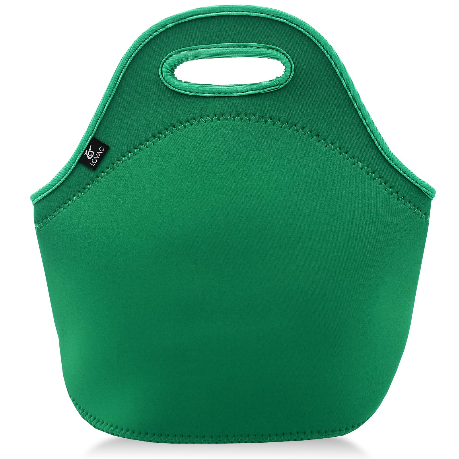 LOVAC Neoprene Lunch Bag Thick Insulated Lunch Bag - Durable & Waterproof Lunch Tote With Zipper For Outdoor Travel Work (Green)