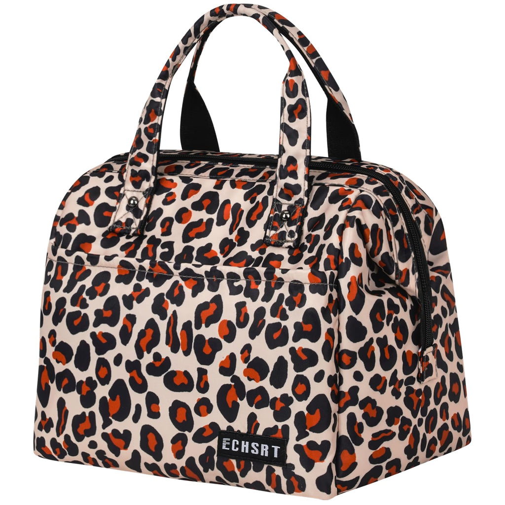Large Insulated Lunch Bag for Women Men Leakproof Lunch Tote Bags Cooler Bag for Work Travel Adult Thermal Lunch Bags for Office -10L Lunchbox Leopard Print